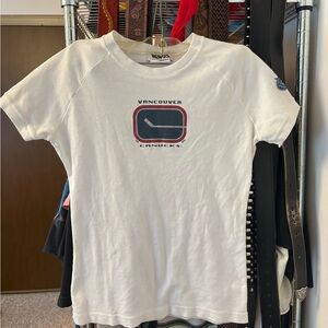 Vancouver Canucks White Kids Short Sleeve Tee